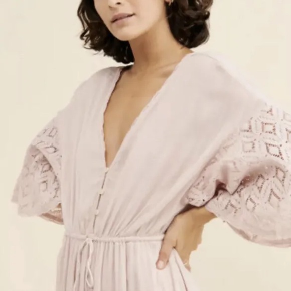 Free people angela button crochet jumpsuit in Rosewood - Picture 5 of 8